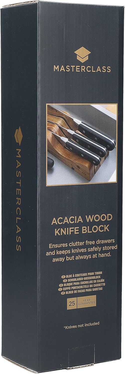 MasterClass Messerhalter aus Holz, Sicherheits- und Hygienehalter für Schubladen und Arbeitsplatten,