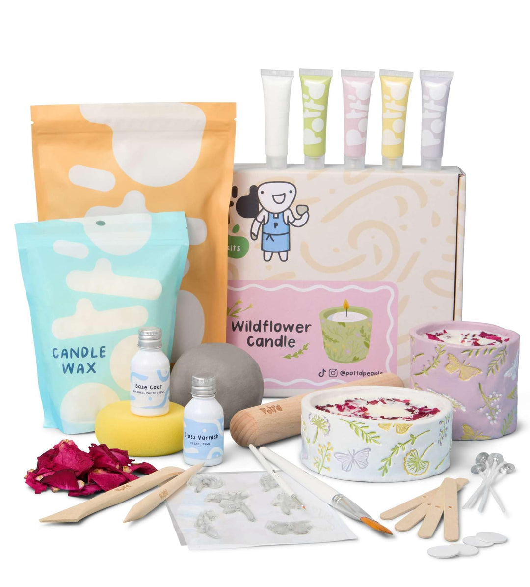 Pott'd Mini-Töpfer-Sets | Lufttrocknendes Töpferset für Erwachsene | Mit Farben, Töpferwerkzeugen un
