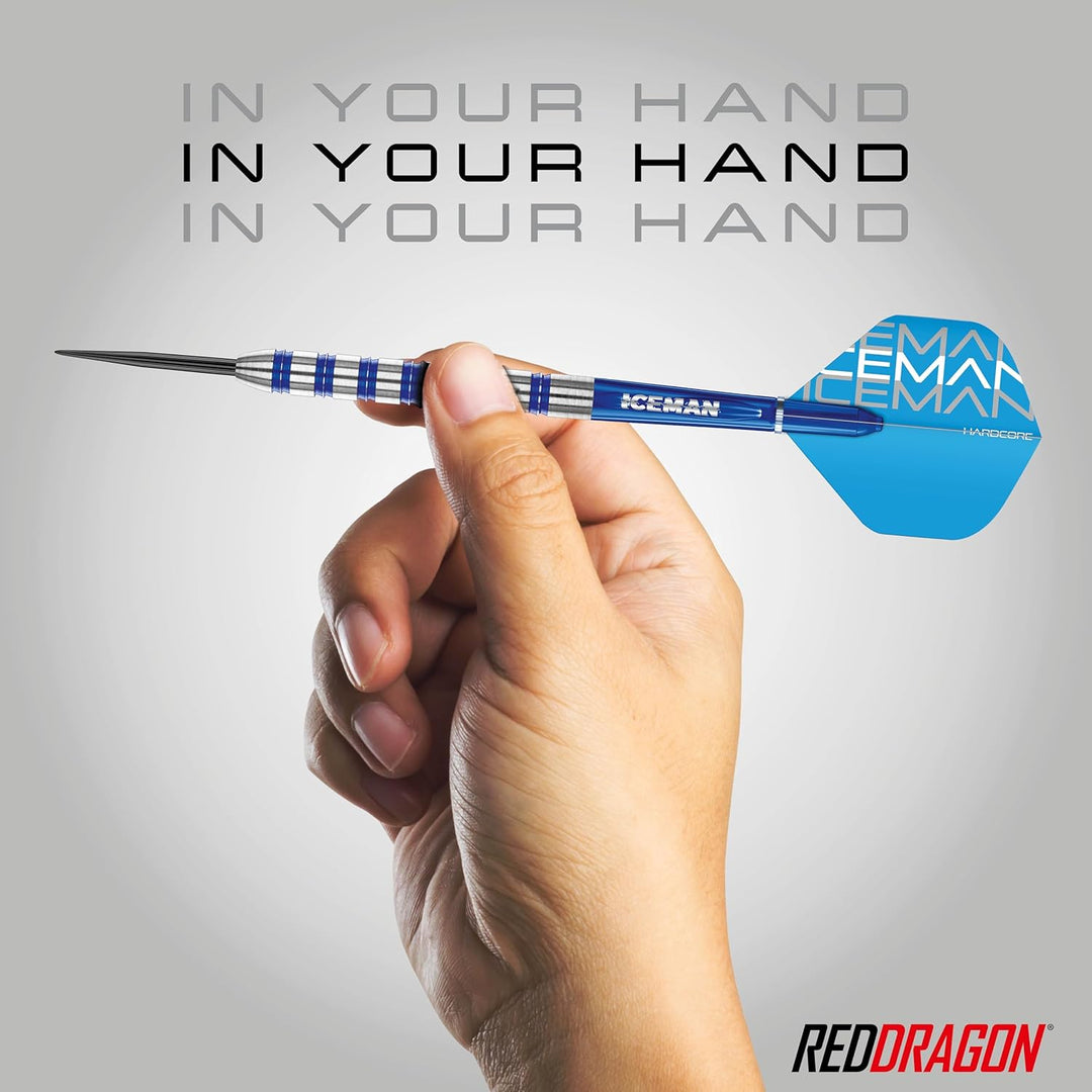 RED DRAGON Gerwyn Price Iceman Challenger Professional Tungsten Darts Set with Flights and Stems 24.