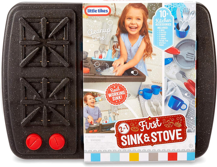 little tikes 654497E7C First Sink & Stove - Interaktiv & Realistisch mit Geräuschen - Schein-Spielge