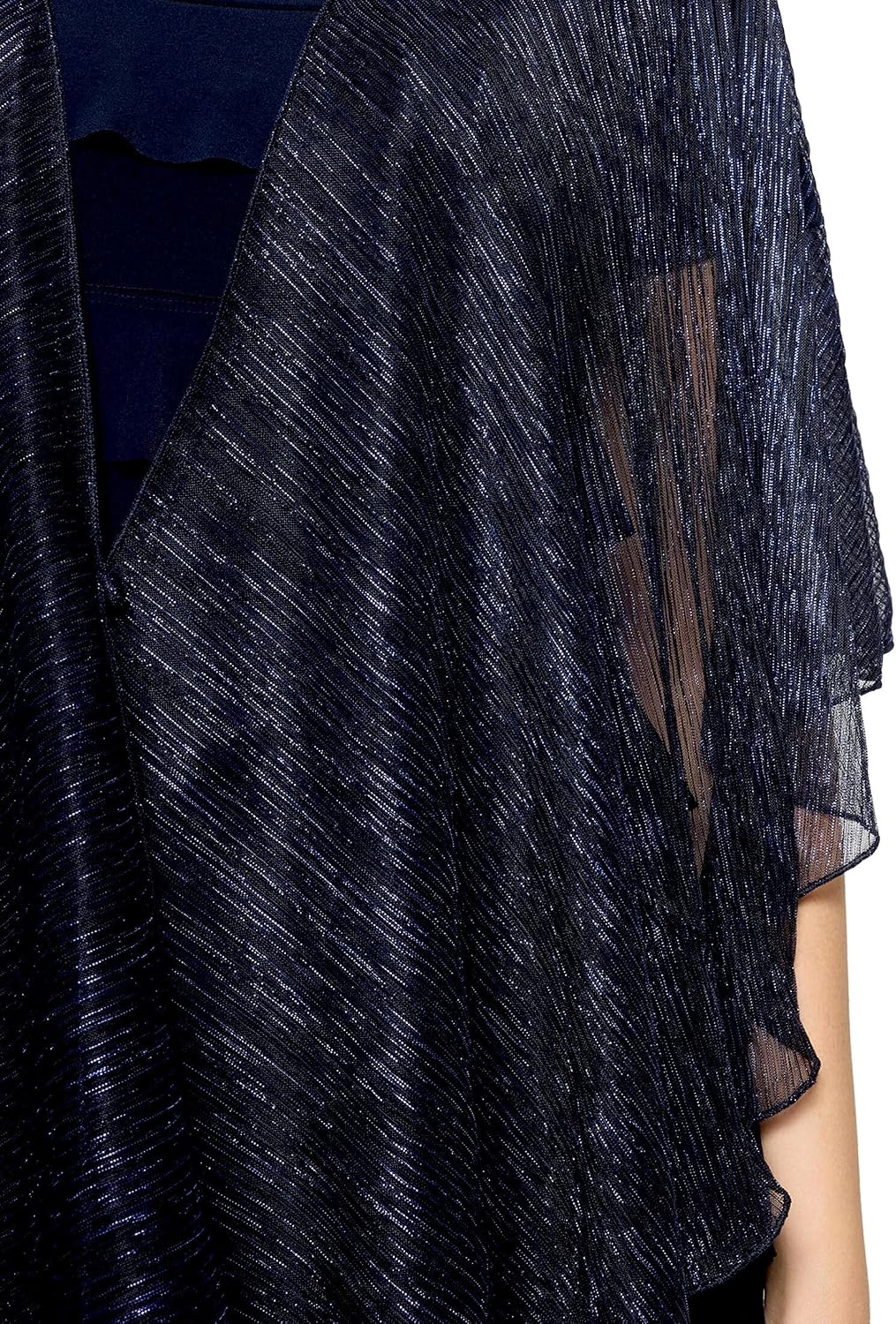Vera Mont Damen Cape im Glitzer-Look Standard Einheitsgrösse Blue/Black, Standard Einheitsgrösse Blu