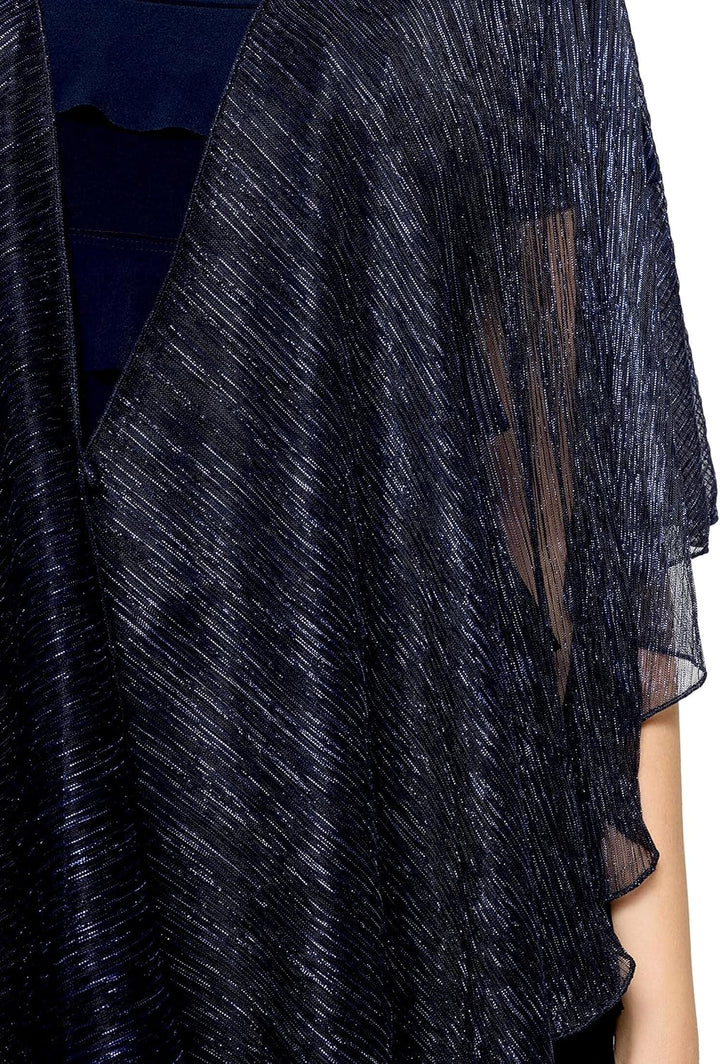 Vera Mont Damen Cape im Glitzer-Look Standard Einheitsgrösse Blue/Black, Standard Einheitsgrösse Blu