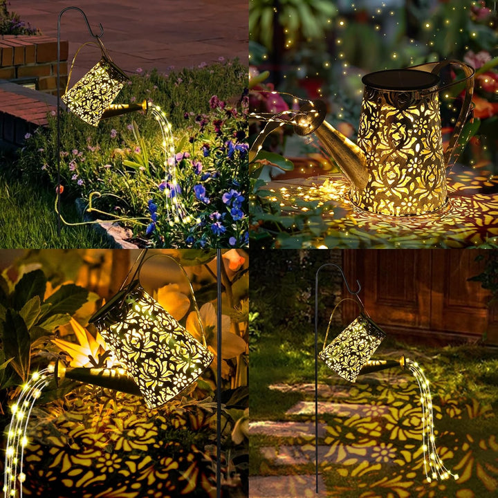 GuKKK Solar Giesskanne mit Solarlampen für Aussen, Solarlampen für Aussen Garten LED Lichter mit Sch