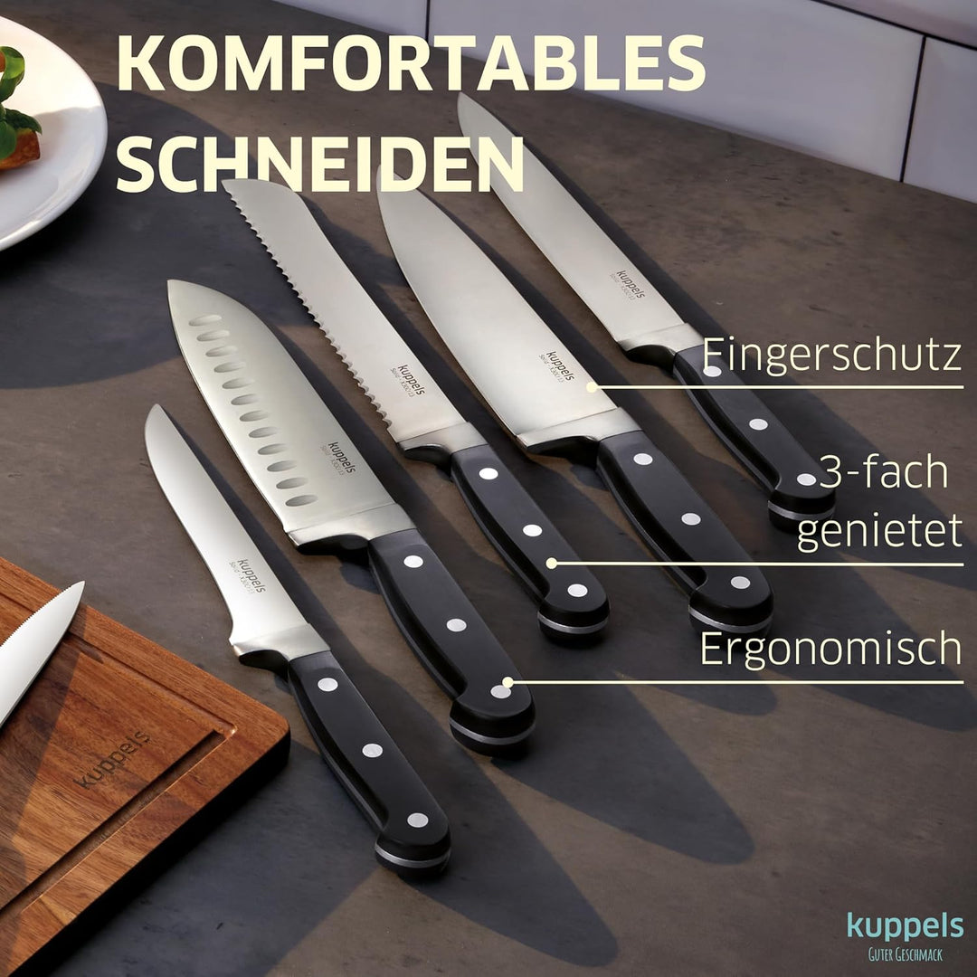 Kuppels SOLID Brotmesser mit Wellenschliff, 20 cm Klinge, Scharf & schnitthaltig, Poliert & rostfrei