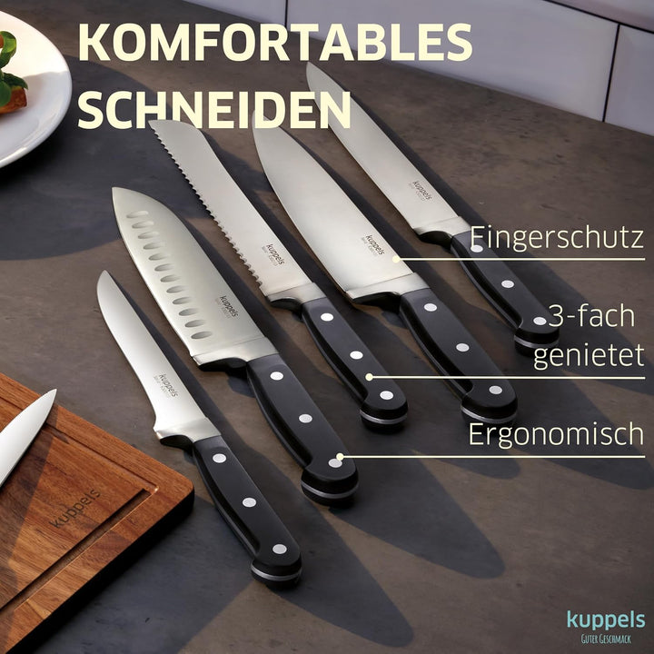 Kuppels SOLID Brotmesser mit Wellenschliff, 20 cm Klinge, Scharf & schnitthaltig, Poliert & rostfrei