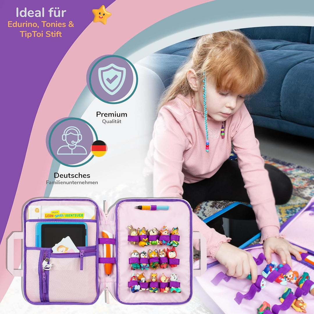 GRINSEZWERGE Tasche für Edurino & Tonie Figuren, TipToi Stift und Kinder Tablet | Sammel-Mäppchen mi