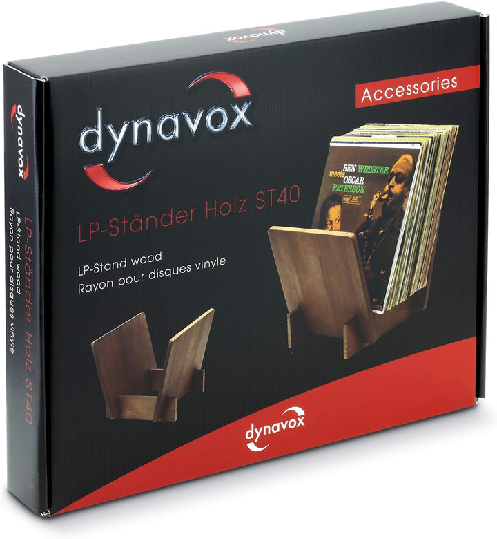Dynavox LP-Ständer ST40, Aufbewahrungs-Box für Vinyl-Schallplatten aus Kiefernholz, für bis zu 40 LP