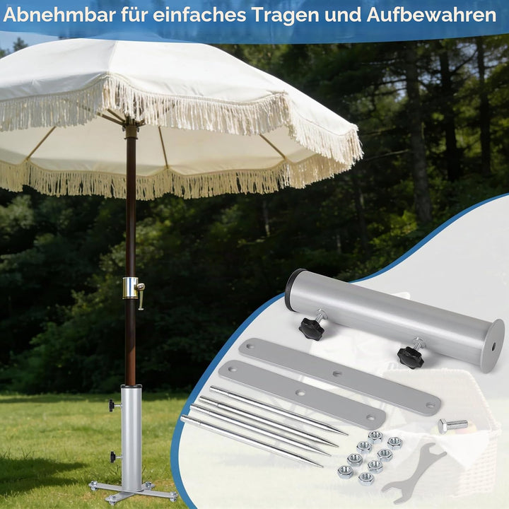efuturetime Rasendorn Schirmständer φ54 mm Erdspiess für Sonnenschirm, Sonnenschirmständer Verstellb