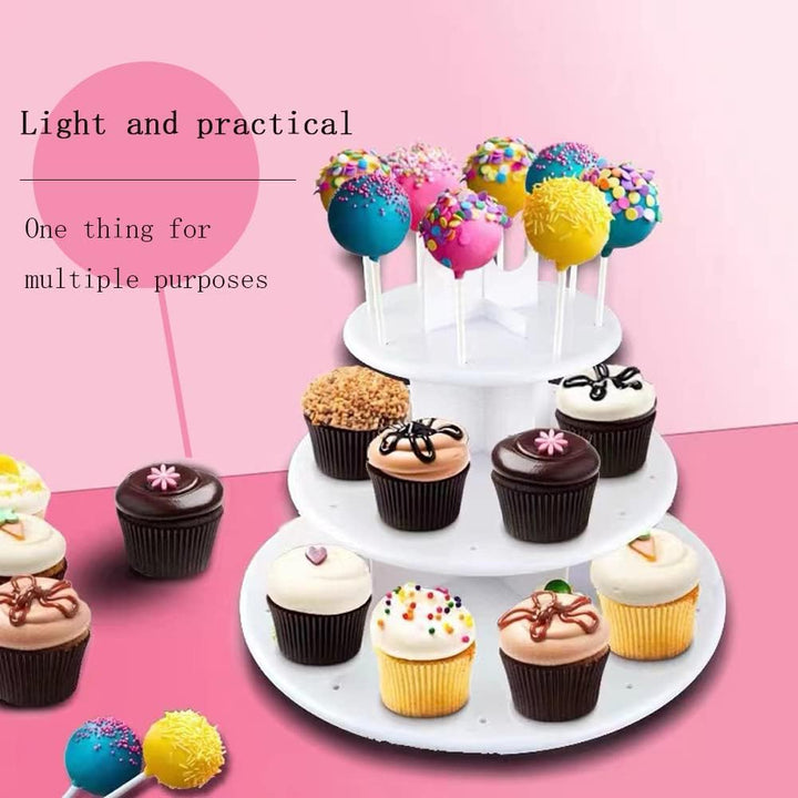 3 Etagere Cake Pop Ständer, Muffinständer für Hochzeit, Geburtstag, Baby Party und Kaffeetafel - Acr