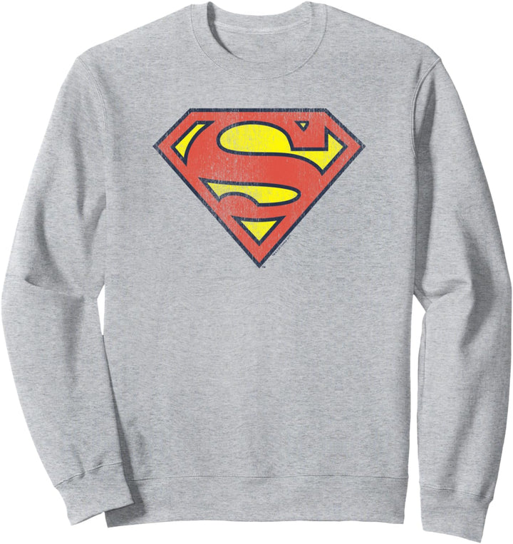 Superman Retro Supes Logo Distressed Sweatshirt