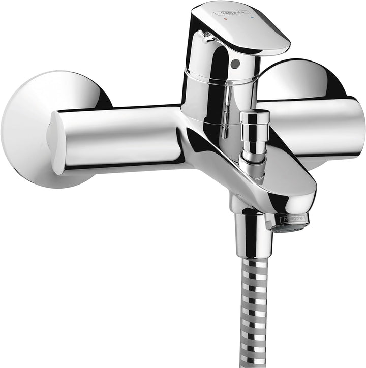 Hansgrohe Mischbatterie für Bad/Dusche Ecos, Chrom, Silber Knob, Knob