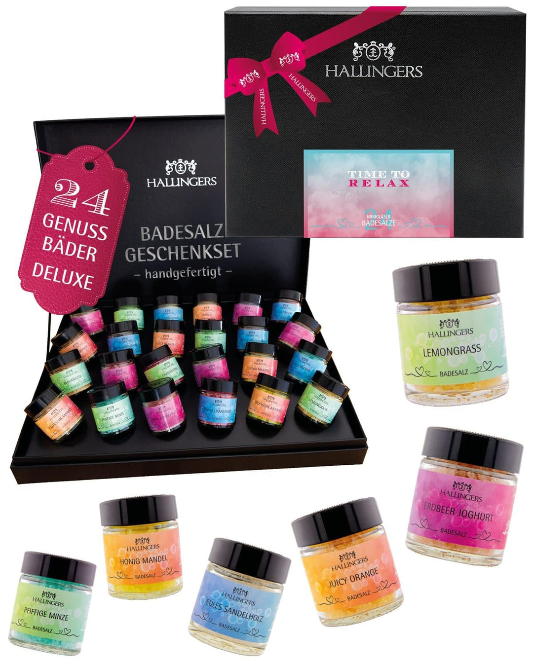 Hallingers® 24er Badesalz-Weihnachten-Set mit Totes Meer-Salzen (840g) - Time to Relax (Set) - zu We