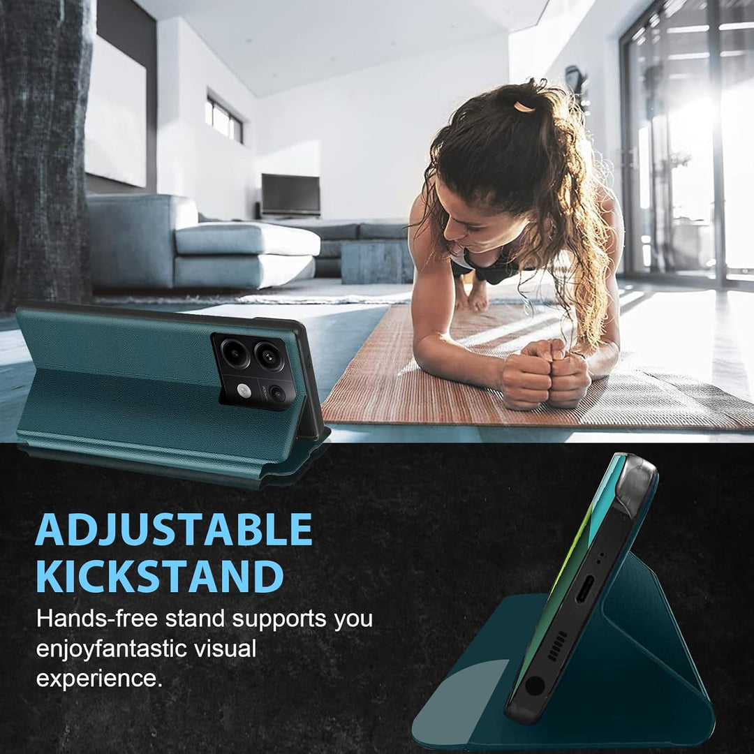 Handyhülle für Xiaomi Redmi Note 13 Pro Hülle Clear View Klappbar Leder Flip Hülle Redmi Note 13 Pro