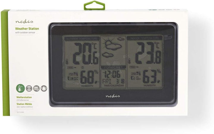 Wetterstation - Innen- und Aussenbereich - Inklusive schnurloser Wettersensor - Wettervorhesage - Ze