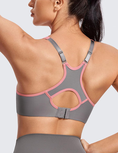 SYROKAN Damen Sport BH Starker Halt- Bügel Push Up Ringerrücken Gepolstert Fitness BH 70B Mehrfarbig