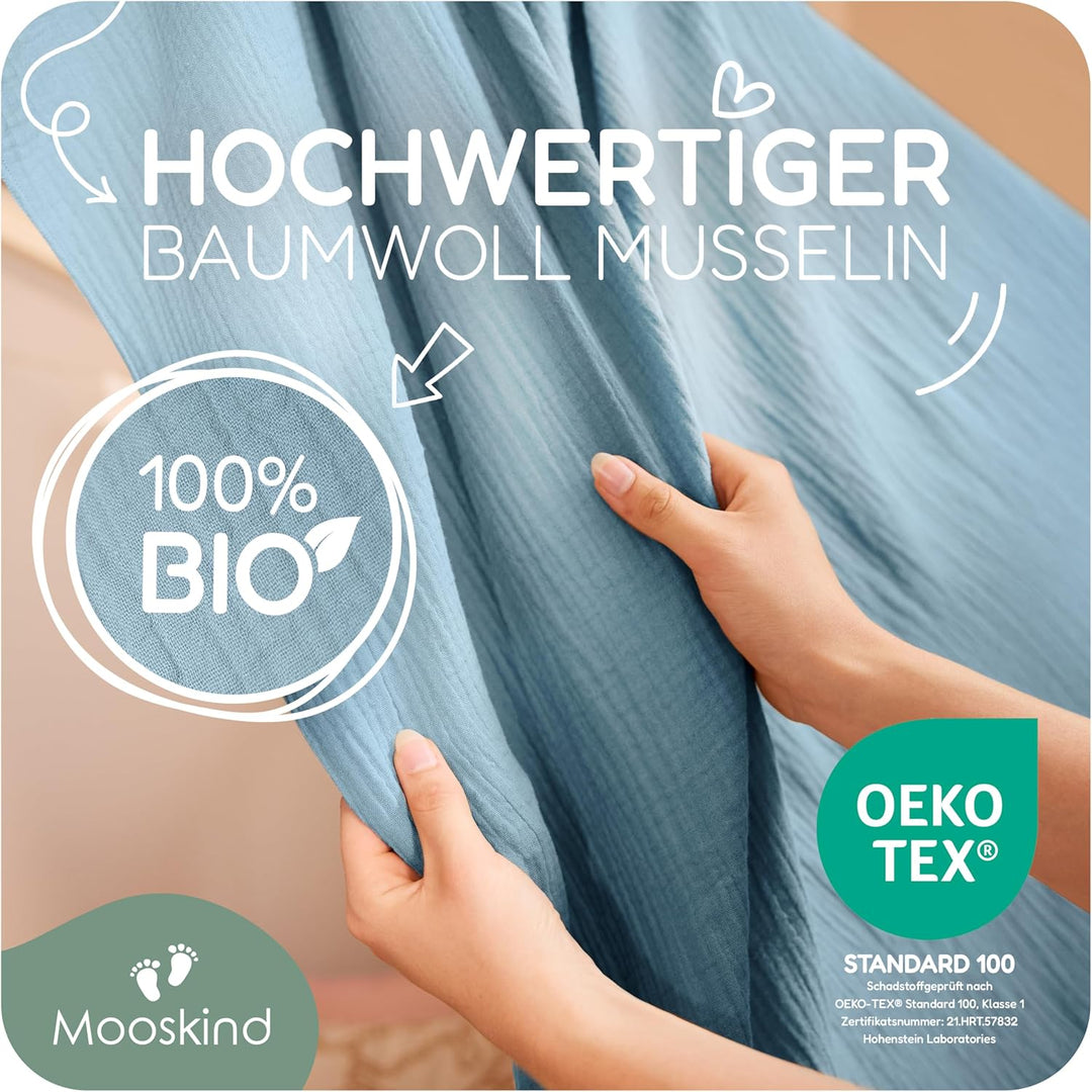 Hausbett Himmel – Aus weichem Musselin in 7 Farben – 100% Bio-Baumwolle – Traumhafte Hausbett Deko &