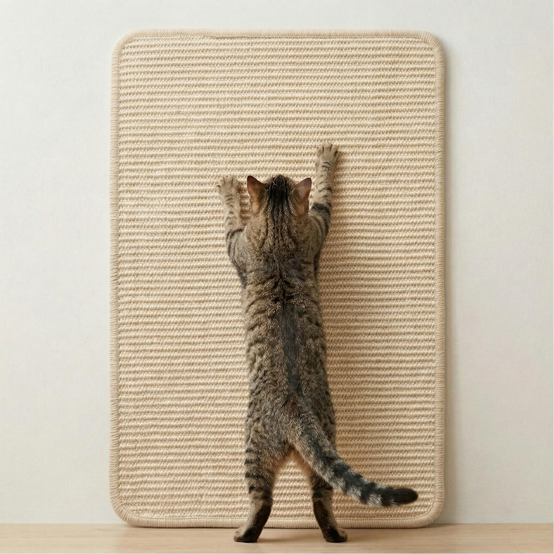 Premium Sisal Kratzmatte selbstklebend - Verbessertes Kratzbrett für Wand & Sofa, strapazierfähiger
