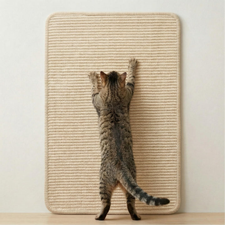 Premium Sisal Kratzmatte selbstklebend - Verbessertes Kratzbrett für Wand & Sofa, strapazierfähiger