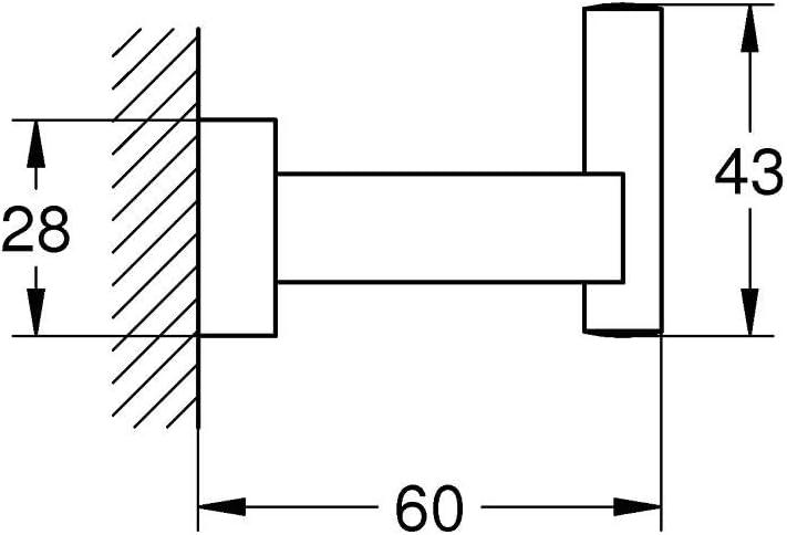 GROHE Essentials Cube | Badaccessoires - Bademantelhaken | Verdeckte Befestigung | supersteel | 4051