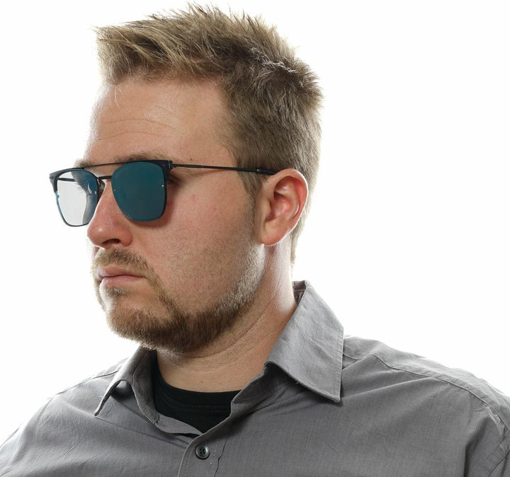 Police Unisex Highway Two 3 Sunglasses, Gunmetal Mat-Bleu Mat, 56