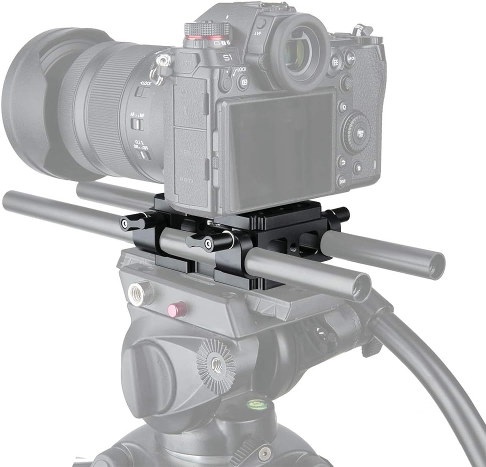 NICEYRIG Stativ Bodenplatte Montageplatte mit 15mm Stabklemme für DSLR Kamera Rig 15mm Stangenstützs