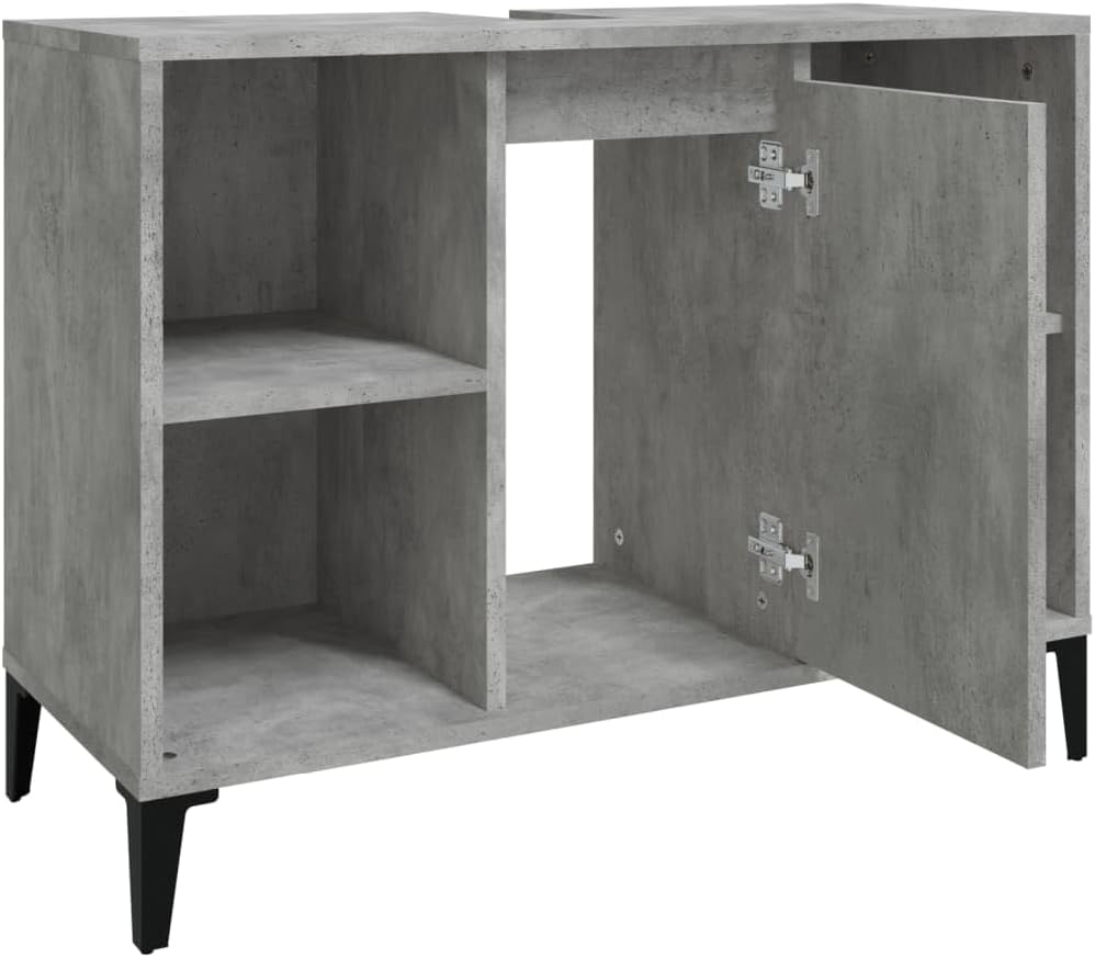 vidaXL Waschbeckenunterschrank, Badschrank mit 5 Fächern, Waschtisch Unterschrank mit Metallfüssen T