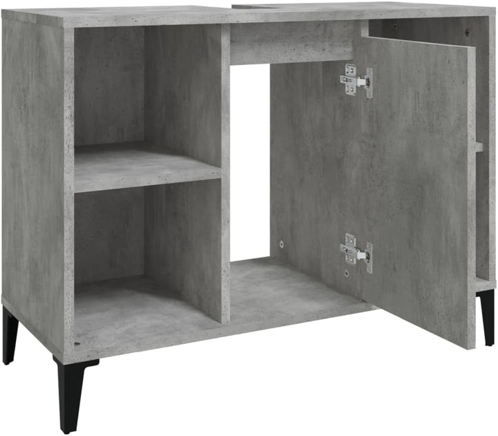 vidaXL Waschbeckenunterschrank, Badschrank mit 5 Fächern, Waschtisch Unterschrank mit Metallfüssen T