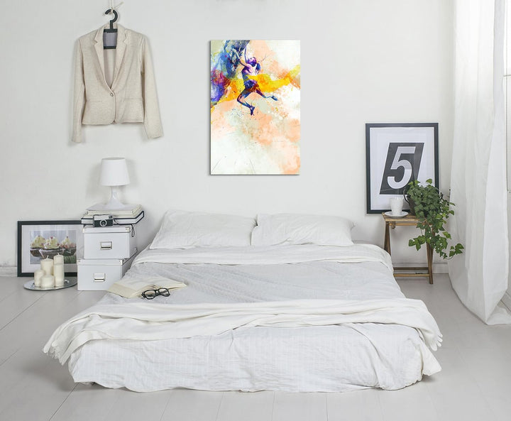 Klettern 90x60cm Wandbild SPORTBILD Aquarell Art tolle Farben von Paul Sinus