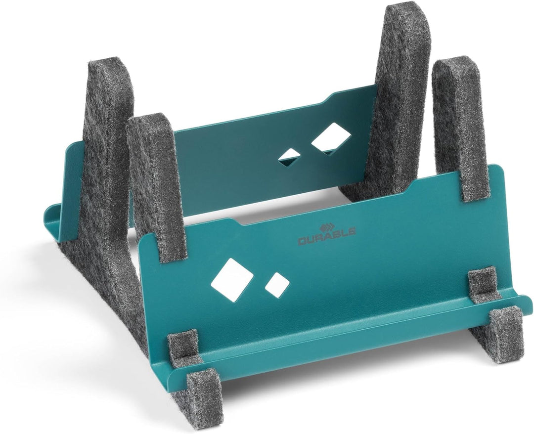 Durable Laptop Ständer Vertical Effect, aus 60% recyceltem PET-Filz, Laptop Halter mit Handy/Tablet