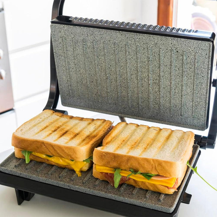 Cecotec Rock'nGrill Elektrogrill mit Grill, 700W, Oberfläche 23 x 14,5 cm, Antihaftbeschichtung, PTF