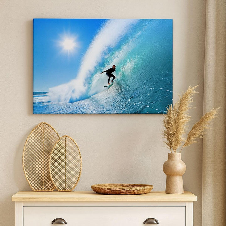 Bilder auf Leinwand 100x70cm Leinwandbild Windsurfing strand ozean spass Gross Wanddeko Bild Schlafz