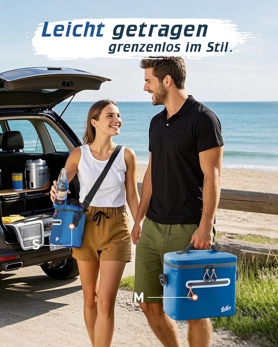 Kühltasche 7/14/24L - Isoliert & Wasserdicht | Tragbare Mini-Kühltasche mit Thermo-Iso-Schicht | Lei