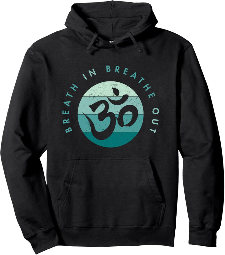Yoga Meditation - Om Symbol - Einatmen Ausatmen Pullover Hoodie