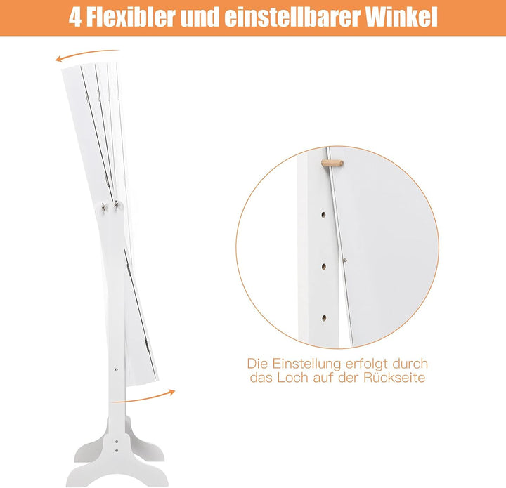 GOPLUS Schmuckschrank mit automatischer LED-Beleuchtung, abschleissbares Schmuckregal, mit Neigungsv