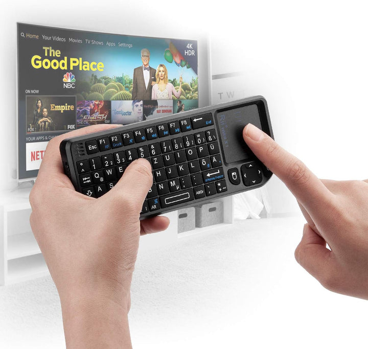 Rii X1 Mini Tastatur Wireless, Kabellos Tastatur mit Touchpad, Mini Keyboard für Smart TV Fernbedien