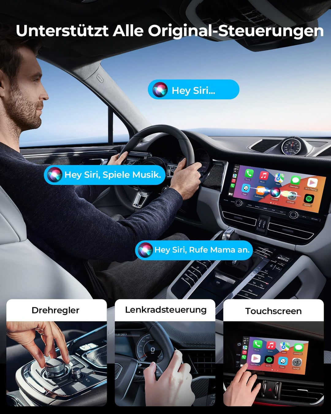 Carplay Wireless Adapter Android-Auto Adapter: 2 in 1 Wired Konvertieren Kabellos, Mini & Stabiler P