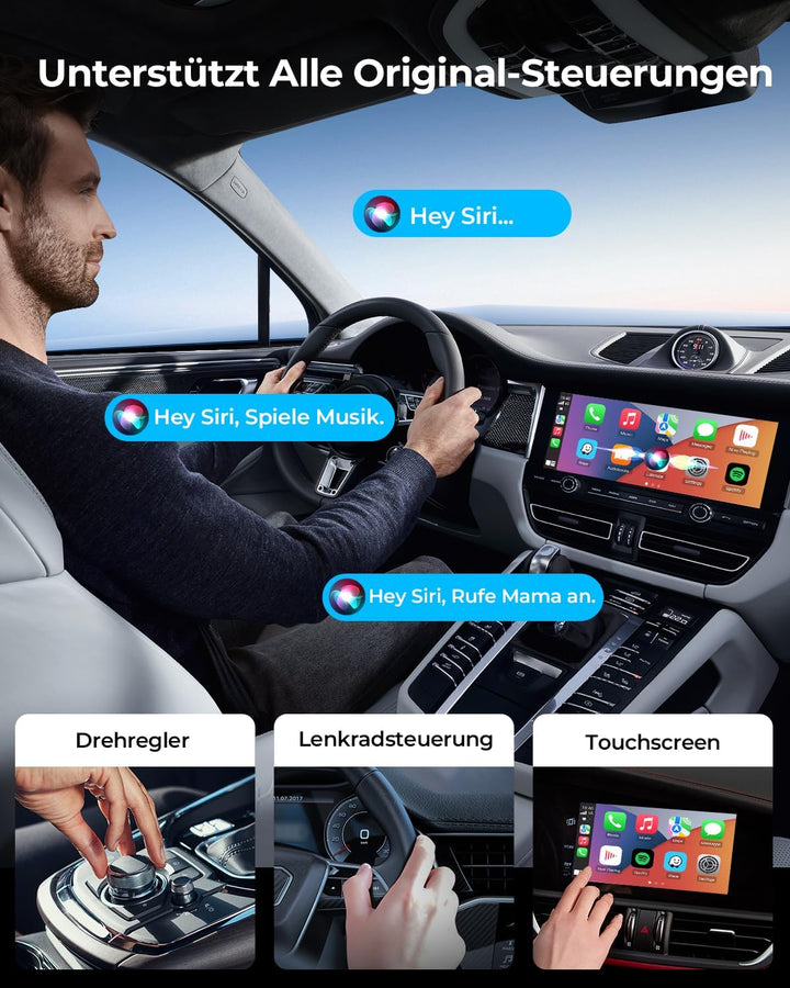 Carplay Wireless Adapter Android-Auto Adapter: 2 in 1 Wired Konvertieren Kabellos, Mini & Stabiler P