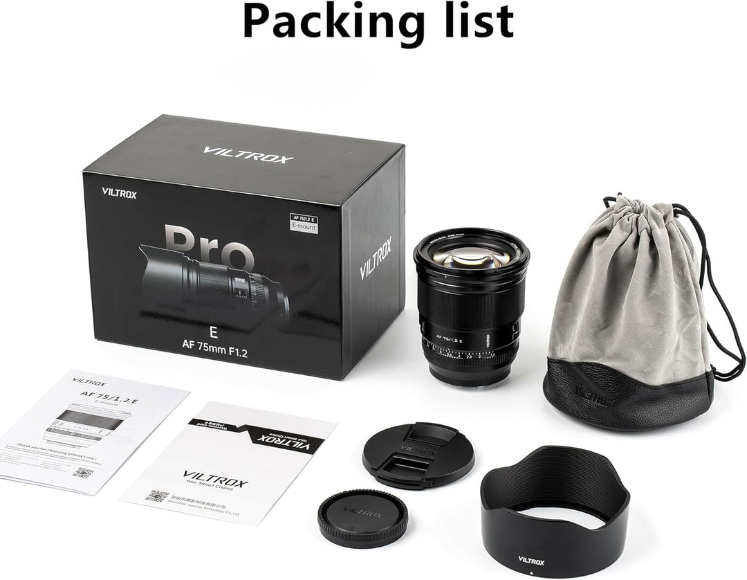 VILTROX 75mm f/1.2 E-Mount Objektiv Prime APS-C Autofokus für Sony a6000 a6400 a6700 a6600 ZV-E10 a7