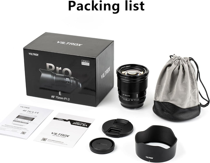 VILTROX 75mm f/1.2 E-Mount Objektiv Prime APS-C Autofokus für Sony a6000 a6400 a6700 a6600 ZV-E10 a7