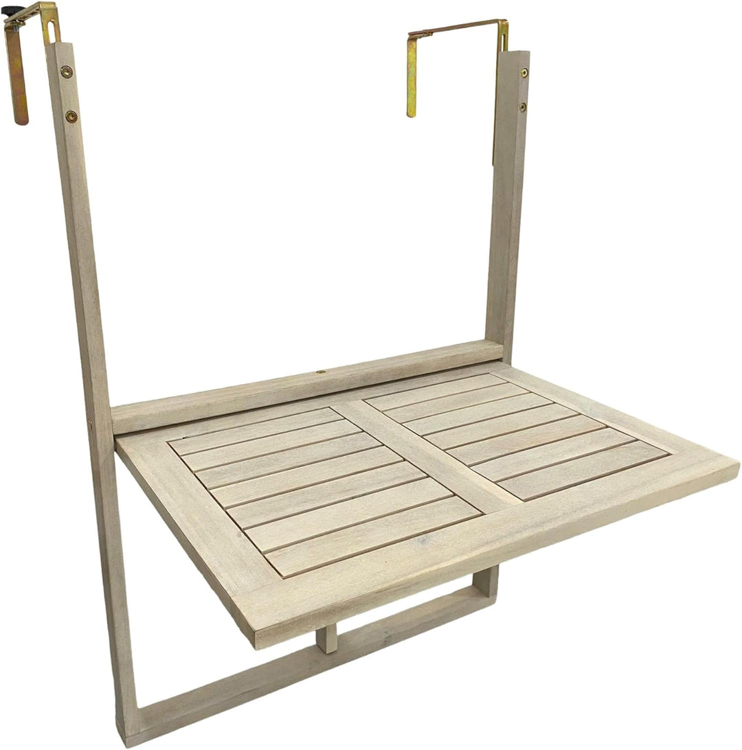 ESTEXO Balkonhängetisch Balkontisch Hängetisch 60x40 cm Klapptisch Balkon Tisch Weiss Klappbar