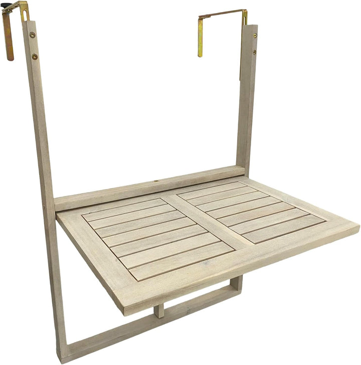 ESTEXO Balkonhängetisch Balkontisch Hängetisch 60x40 cm Klapptisch Balkon Tisch Weiss Klappbar