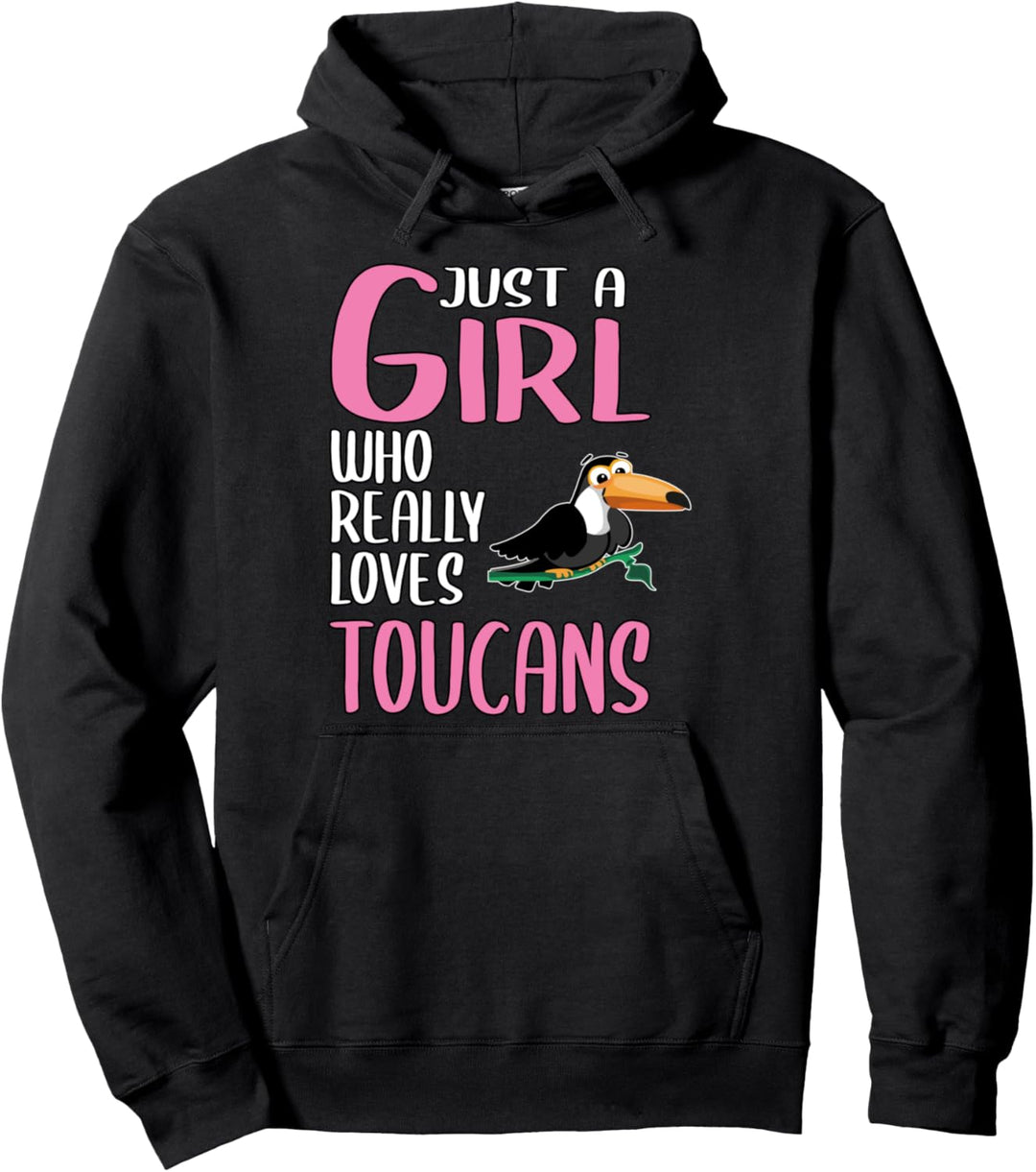 Damen Just A Girl Tukan Geschenk Tukan Pullover Hoodie