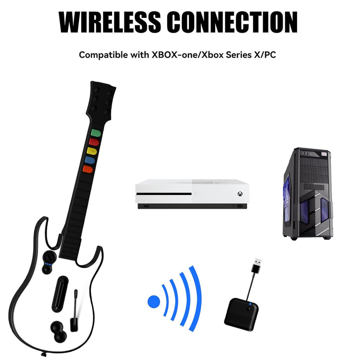 NBCP Wireless Rock Band Controller für XBOX-one/Xbox Series X/PC, kabellose Gitarre für Rock Band, F