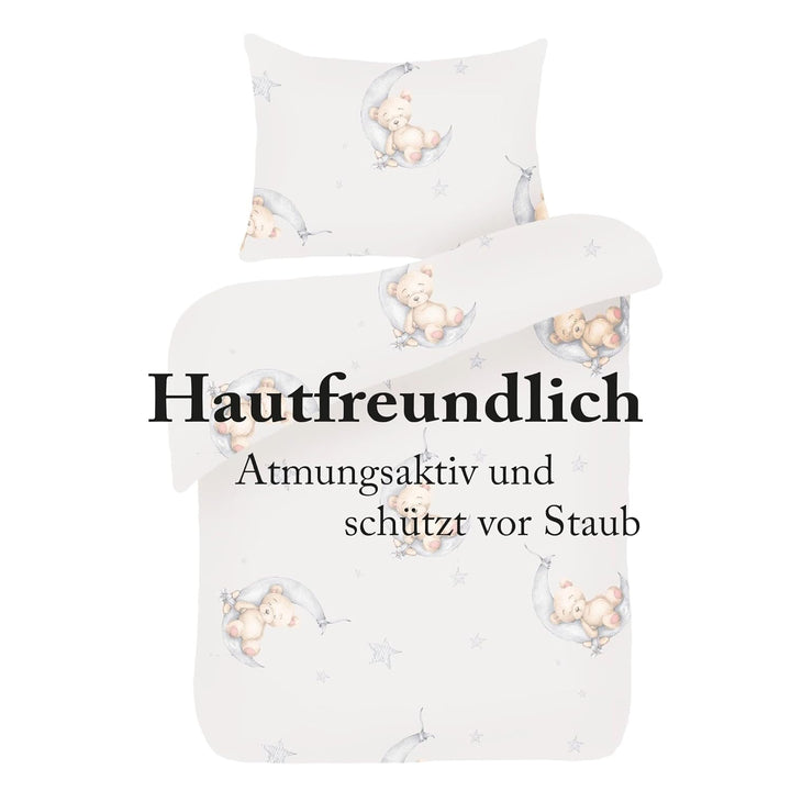 Bestlivings Kinder Bettwäsche 2-TLG (100x135cm / 40x60cm) Bettdecken Set, 100% Baumwolle - Babybettw