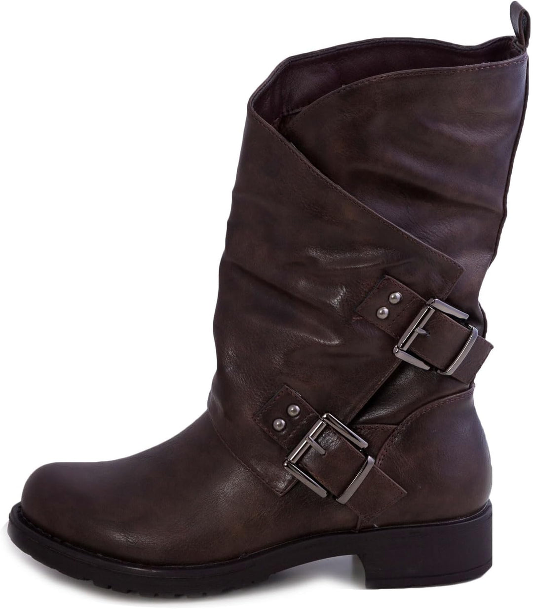 Toocool - Stiefel, Damen, niedrig, Biker, Stiefel, Stiefel, Schnallen Amphibien SA9907 41 EU Braun,
