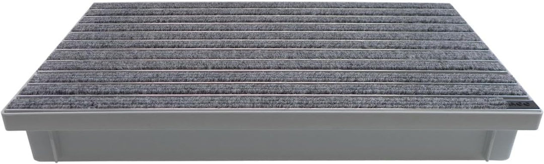 ACO 600x400 Fussmatte Rips hellgrau mit Bodenwanne Vario Light Schuhabstreifer Abtreter