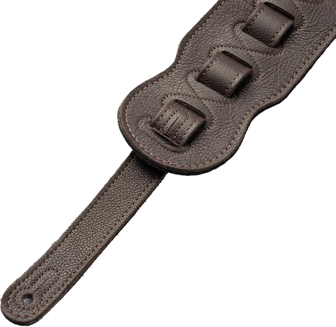 Levy's MSS2-4-DBR Gitarrengurte 4.5" Garment Leather Bass Guitar Strap - Dark Brow Dunkelbraun, Dunk