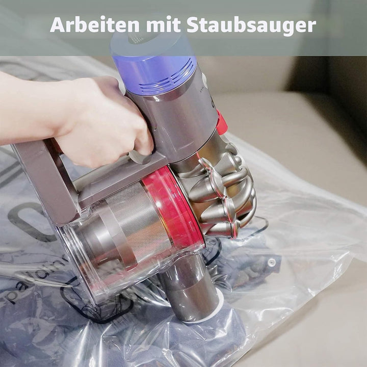 6 Stück Hängende Vakuumbeutel für Kleidung – 3x 67x90 cm + 3x 67x110 cm – Extra Dickes PA+PE Materia