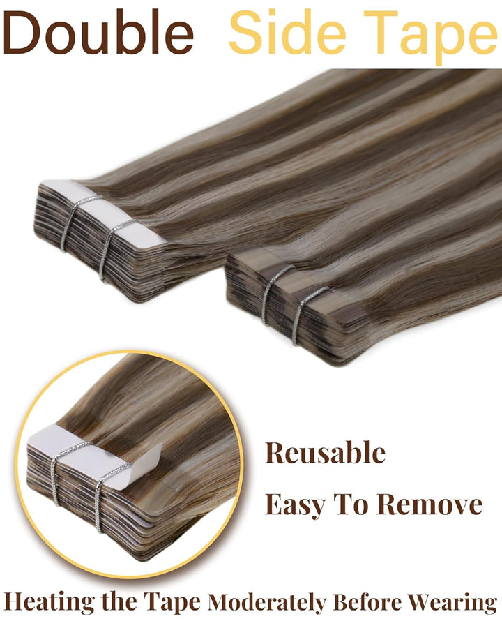 Hetto Braun Tape in Extensions Echthaar Tape in Haar Extensions Remy Menschlichs Haar Tape in Extens