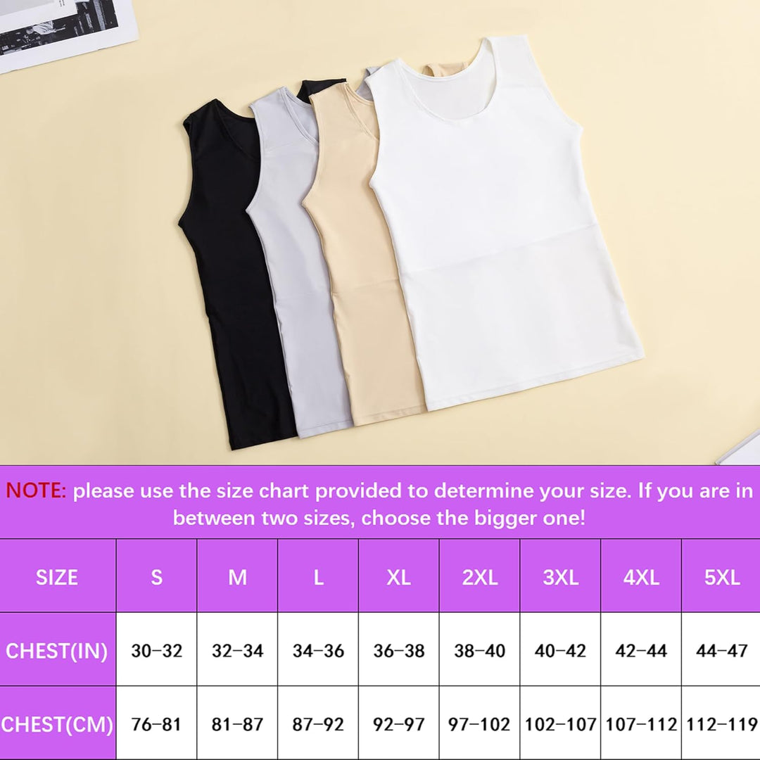 XUJI Transgender FTM Trans Atmungsaktive Halb Brust binder XL Tank-grau, XL Tank-grau